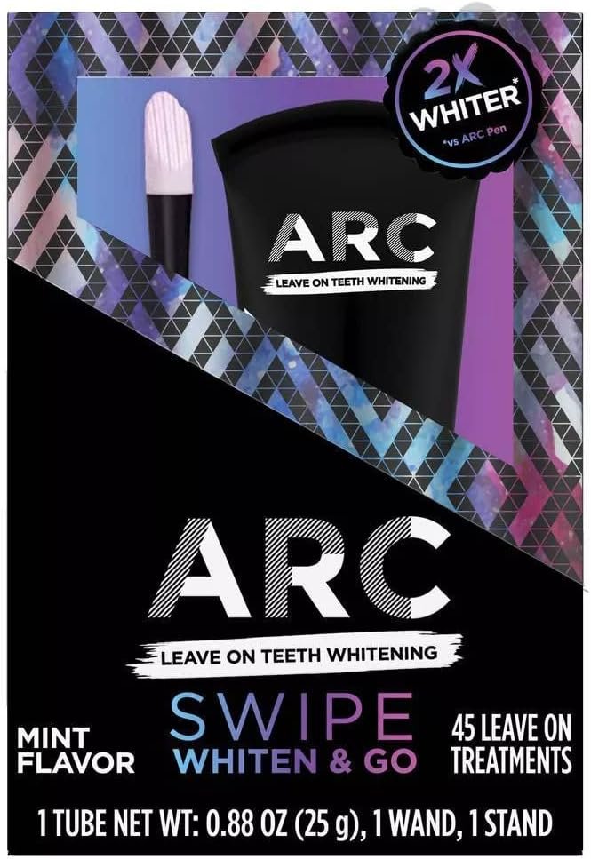 ARC Leave on Teeth Whitening, 45 Treatments, 1 Wand and 1 Stand, Mint Flavor