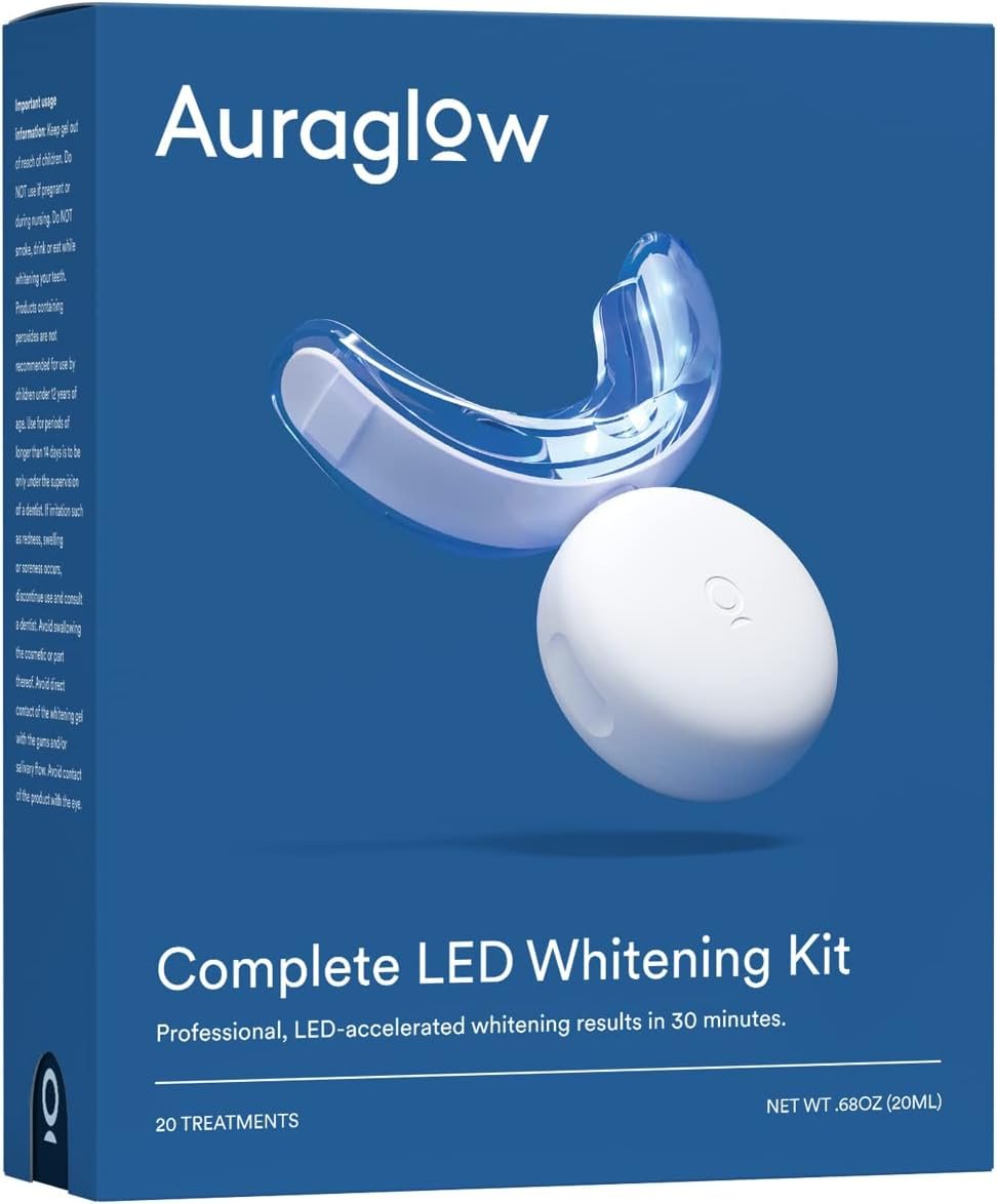 Auraglow Complete LED Teeth Whitening Kit  Teeth Whitening Pen