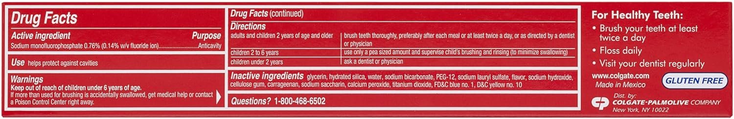Colgate Baking Soda and Peroxide Whitening Toothpaste, Frosty Mint,6 Ounce (Pack of 6)