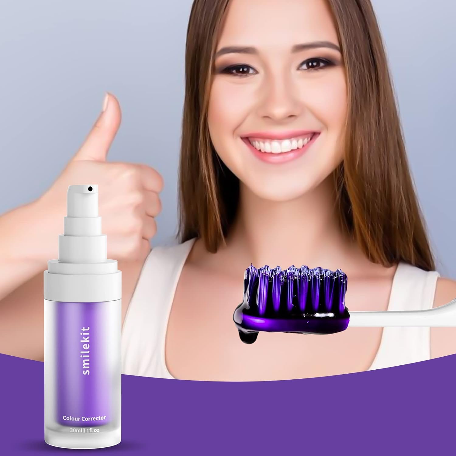 Gelid Purple Teeth Whitening Gel, Purple Toothpaste for Teeth Whitening, Tooth Stain Removal,Teeth Whitening Booster
