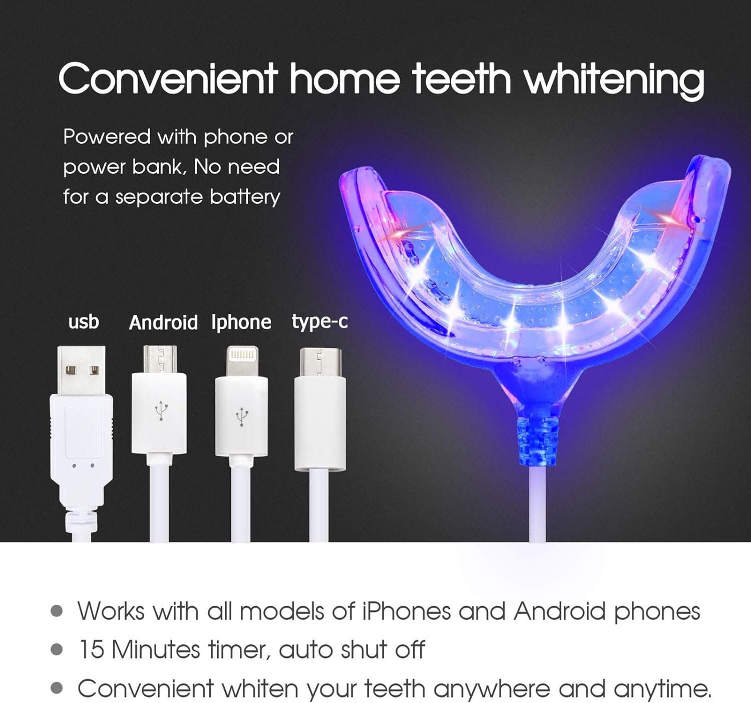IDOLUSTER Teeth Whitening Kit with LED Light, Fast Tooth Whitener Gel  Red and Bule Teeth Whitening Light, 3 Pcs Teeth whitening pens, Desensitizing Gel, Teeth Whitening System for Sensitive Teeth