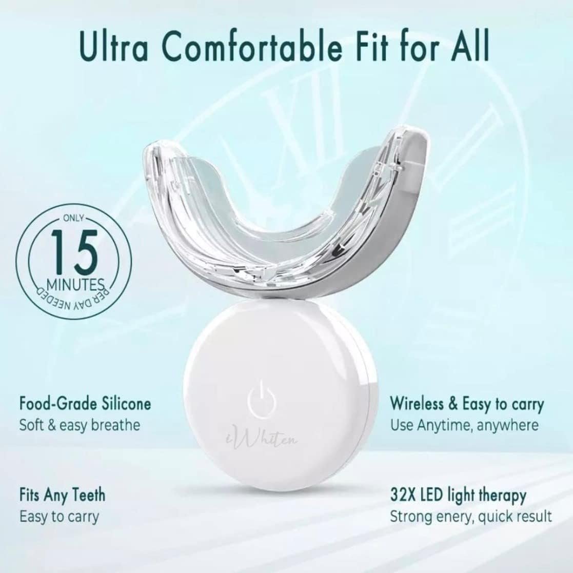 iWhiten Wireless Teeth Whitening Device - 44% Hydrogen Peroxide Waterproof 32X LED