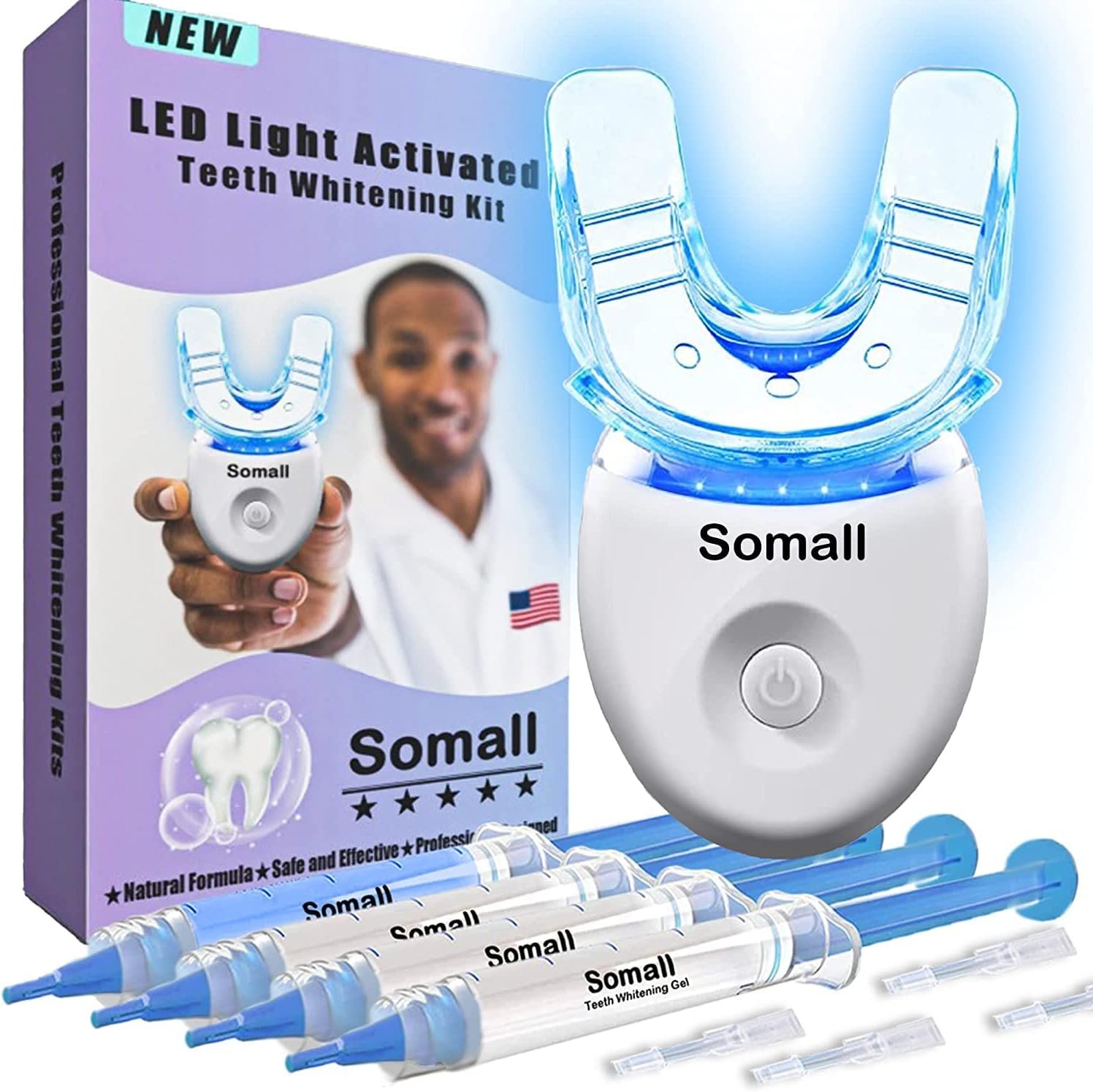 Somall Teeth Whitening LED Accelerator Lights Kit , More Dentist Recommended Professional Teeth Whitening Kits -Mild and Insensitive Fast Tooth Whitener - Get Long-Lasting Whitening Effect