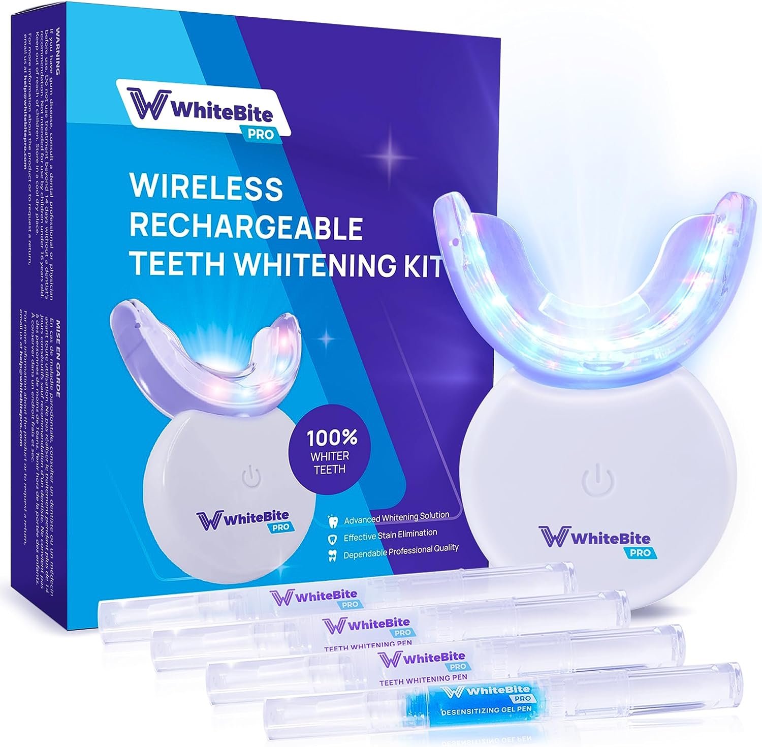 Teeth Whitening Kit Pen Gel: Tooth Whitener 32X LED Light with Hydrogen Carbamide Peroxide for Sensitive Teeth - Professional Dental System with Mouth Tray for a Bright White Smile