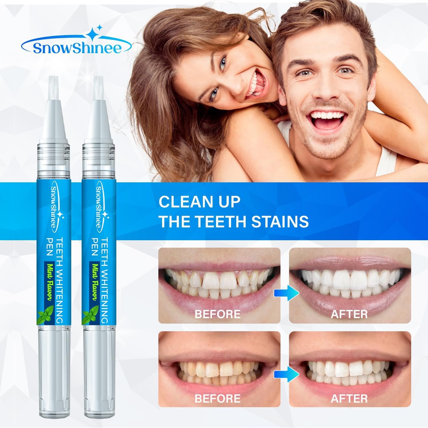 Teeth Whitening Pen, Teeth Whitening Kit, Teeth Whitening Gel with applicator, Teeth Whitener, Teeth Stain Remover, 40+ Uses, Easy to Use, Painless, No Sensitivity, Beautiful White Smile, Mint- 4 Pens