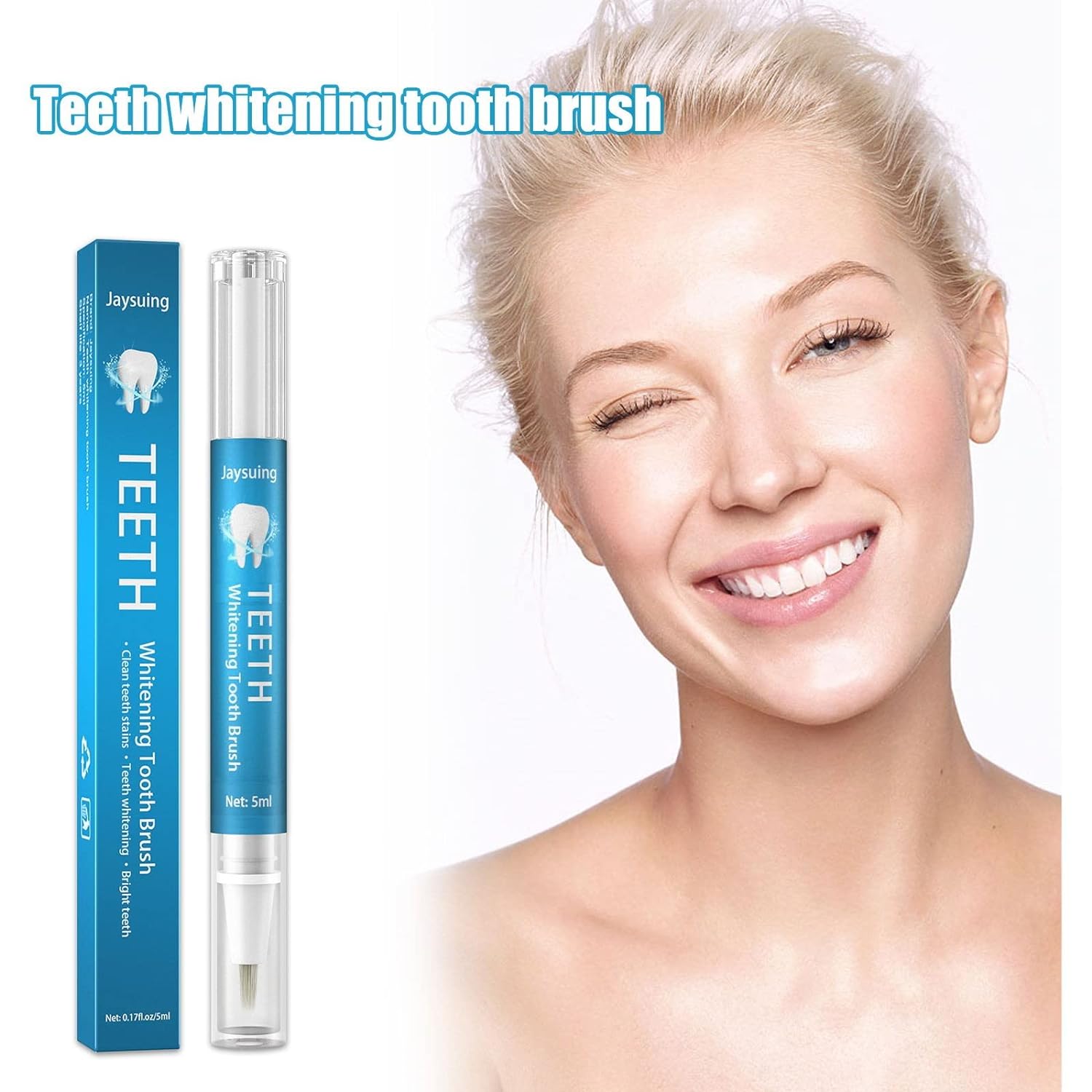 Ultra-Bright Whitening Pen, No Sensitivity, Effective＆Painless, Travel-Friendly Easy to Use for Home, Natural Mint 5ml